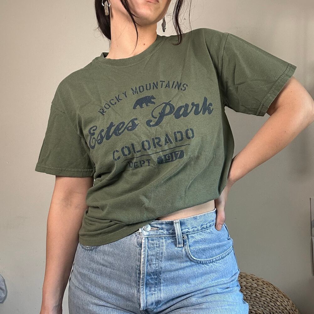 Vintage Rocky Mountains Estes Park Colorado Destination Graphic Tee Sz M